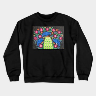 three parrots on a soldier s grave 1982 - Maria Primachenko Crewneck Sweatshirt